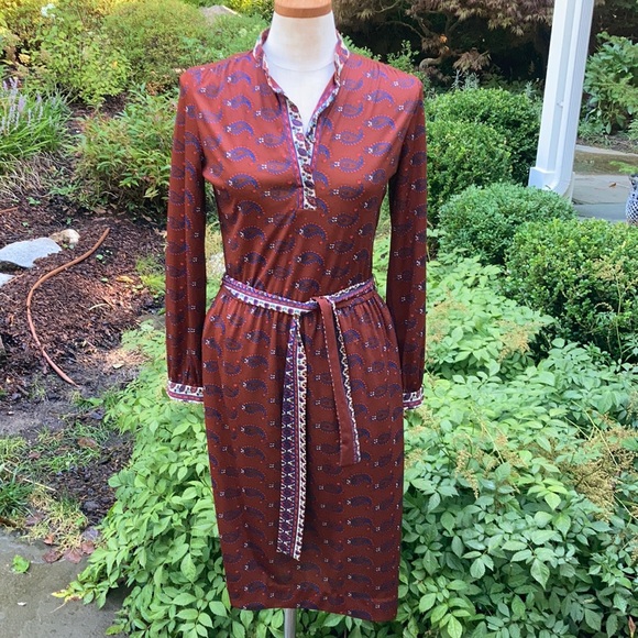 Vintage jersey dress The Wiley NY paisley s/m - Picture 1 of 16